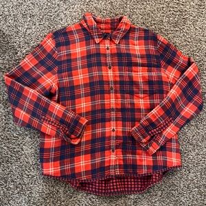 Madewell Flannel Plaid Shirt Women’s Large, Runs Small